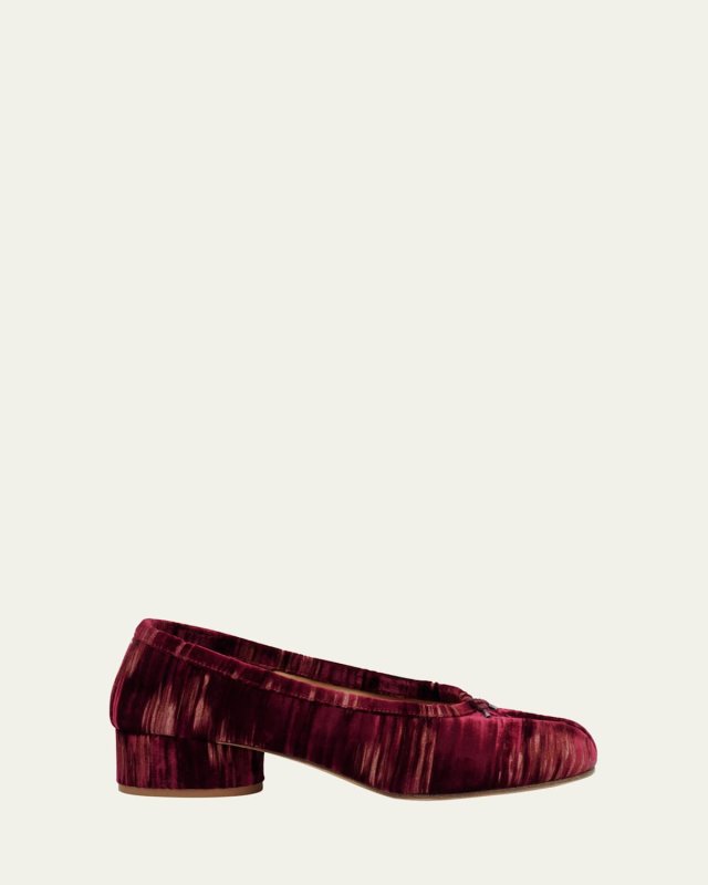 Tabi Velvet Split-Toe Ballerina Pumps